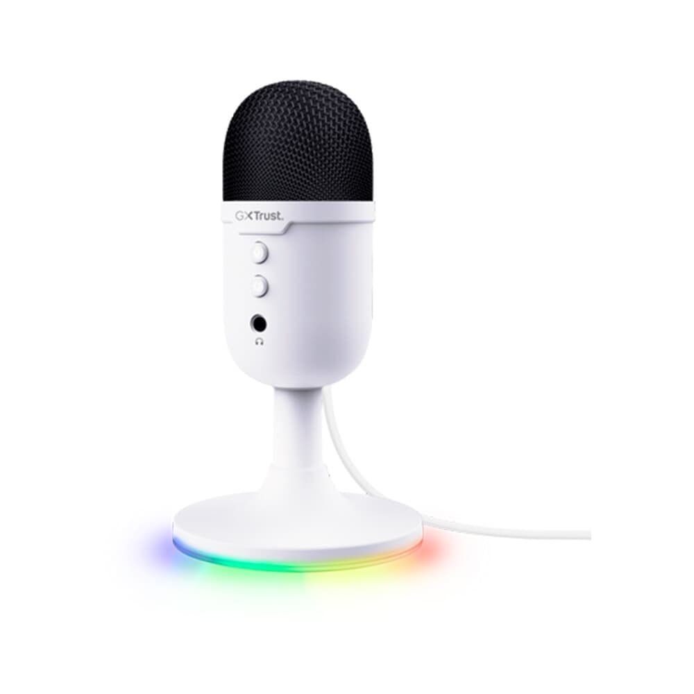 Microfone Gamer GXTrust 234W Yunix RGB, USB Compacto, Filtro Pop e Mudo, Branco - ( Balão.info - foto 2