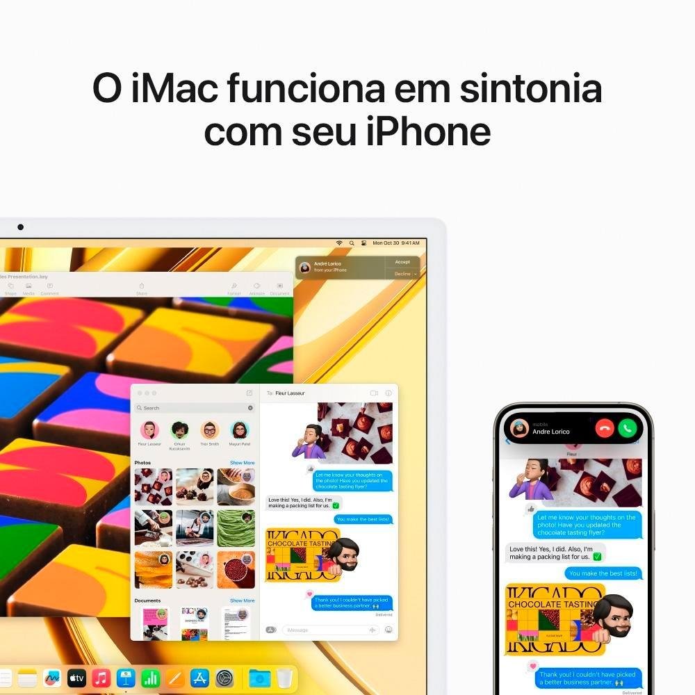 "iMac Apple Tela Retina 24"" 4.5K, Chip M3, CPU 8 Núcleos GPU 10 Núcleos, SSD 1TB, Azul - Z19K" - view 6