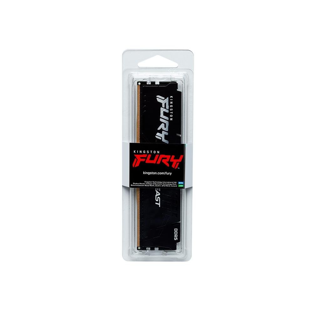 Memória RAM Kingston Fury Beast XMP, 8GB, 6000MT/s, DDR5, DIMM, CL30, Preto - KF560C30BB-8 Memória RAM Kingston Fury Beast XMP, 8GB, 6000MT/s, DDR5, DIMM, CL30, Preto - KF560C30BB-8