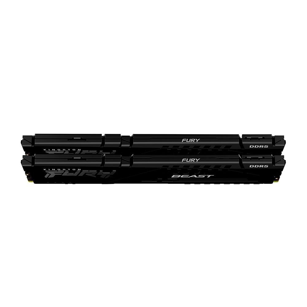 Memória RAM Kingston Fury Beast Expo, 64GB (2X32GB), 6000MT/s, DDR5, DIMM, CL30, Preto - KF560C30BBEK2-64 - view 2