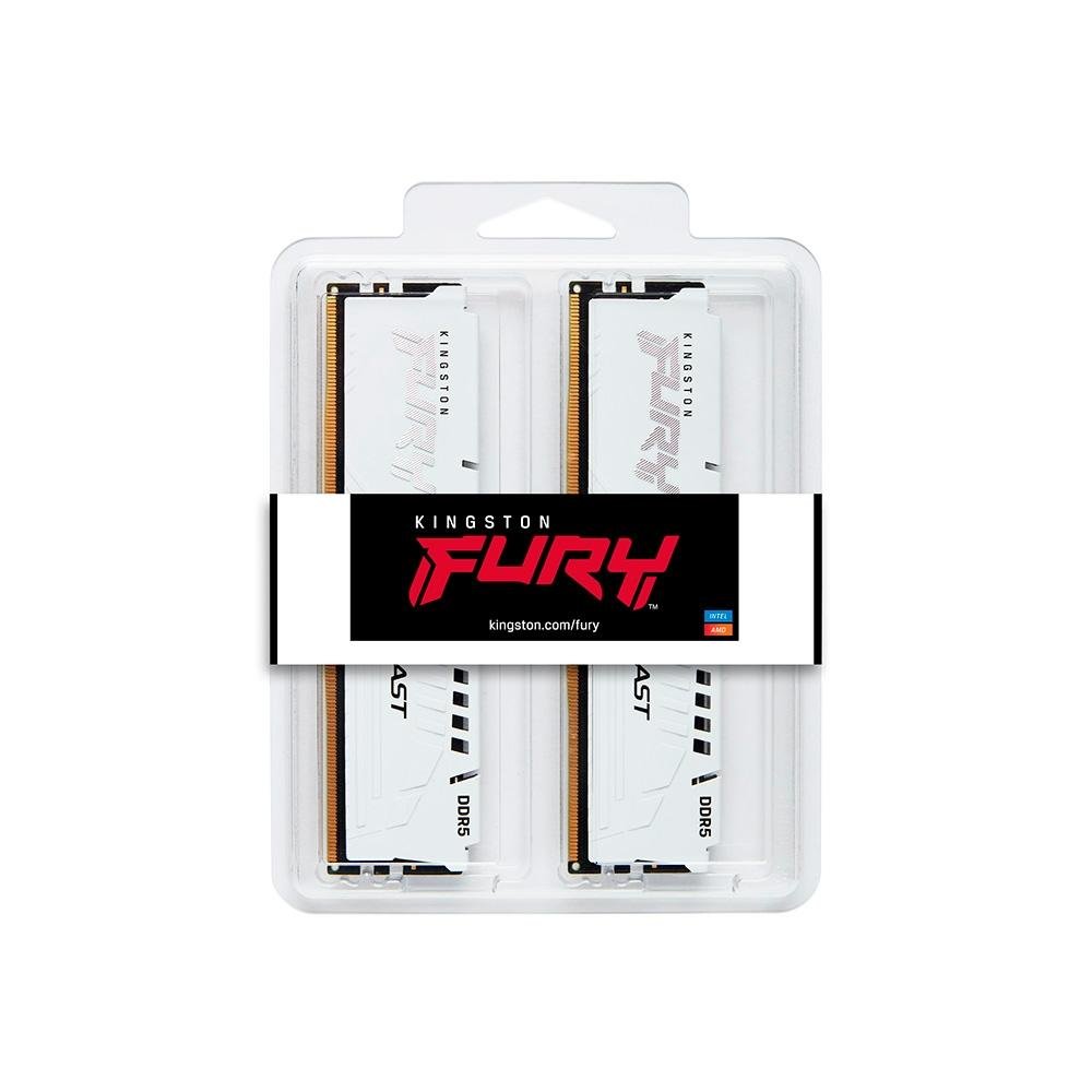 Memória RAM Kingston Fury Beast Expo, 32GB (2X16GB), 6400MT/s DDR5, DIMM, CL32, Branco - KF564C32BWEK2-32 - view 2
