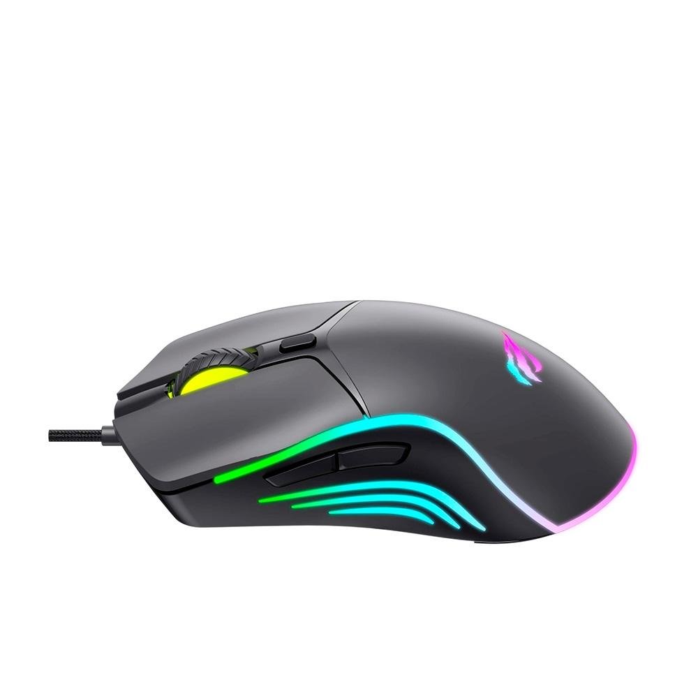 Imagem 3 de 5 do produto Mouse Gamer Professional Havit MS1029, RGB, 7200 DPI, 6 Botões, Preto