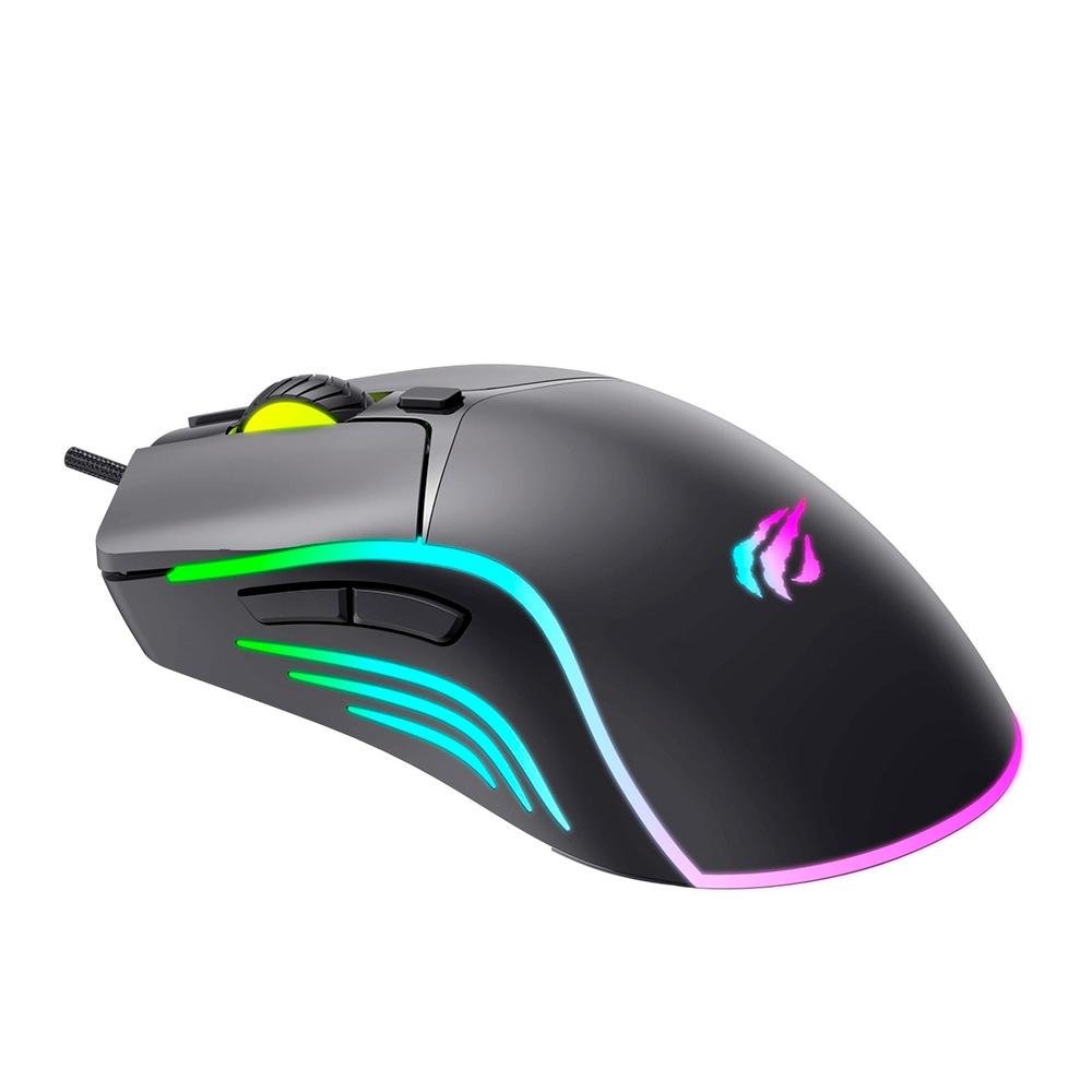 Imagem 2 de 5 do produto Mouse Gamer Professional Havit MS1029, RGB, 7200 DPI, 6 Botões, Preto