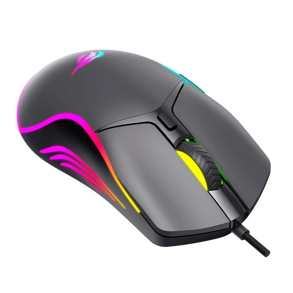 Imagem 5 de 5 do produto Mouse Gamer Professional Havit MS1029, RGB, 7200 DPI, 6 Botões, Preto