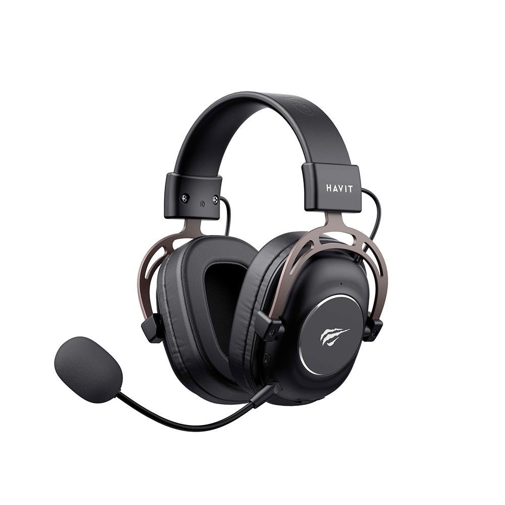 Headset Gamer Profissional Sem Fio Havit H2002YG, Driver 50mm, Wireless, USB-C e 3.5mm, Preto - view 2