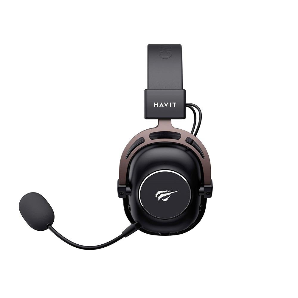Headset Gamer Profissional Sem Fio Havit H2002YG, Driver 50mm, Wireless, USB-C e 3.5mm, Preto - view 4