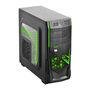 Gabinete Gamer PCYES Mid-Tower Java Verde com 2 FANs LED Verde Lateral em Acrílico – JAVAPTOVD2FCA