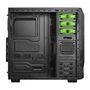 Gabinete Gamer PCYES Mid-Tower Java Verde com 2 FANs LED Verde Lateral em Acrílico – JAVAPTOVD2FCA