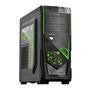 Gabinete Gamer PCYES Mid-Tower Java Verde com 2 FANs LED Verde Lateral em Acrílico – JAVAPTOVD2FCA