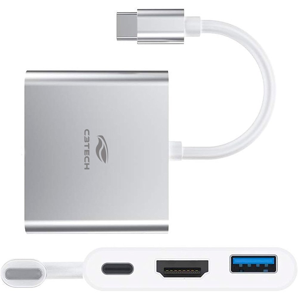 HUB C3Tech USB-C 3.0, para HDMI, 1x USB 3.0, 1x USB-C PD 65W, Cinza - HU( Balão.info - foto 2