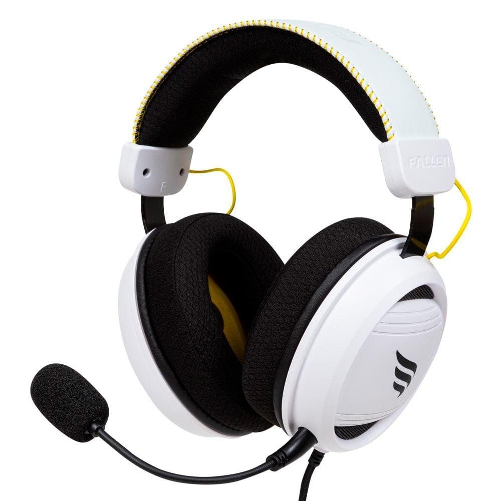 Headset Gamer Fallen Pantera ECO V2, Driver 50mm, 3.5mm, Branco - HE-FN-PA-ECO-BR