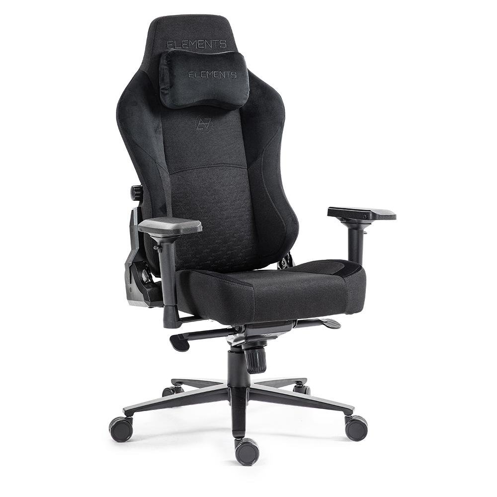 Cadeira Gamer Elements Lunari Fearless, Até 140kg, Reclinável, Com Almofada, Cilindro de Gás, Classe 4, Preto - view 2