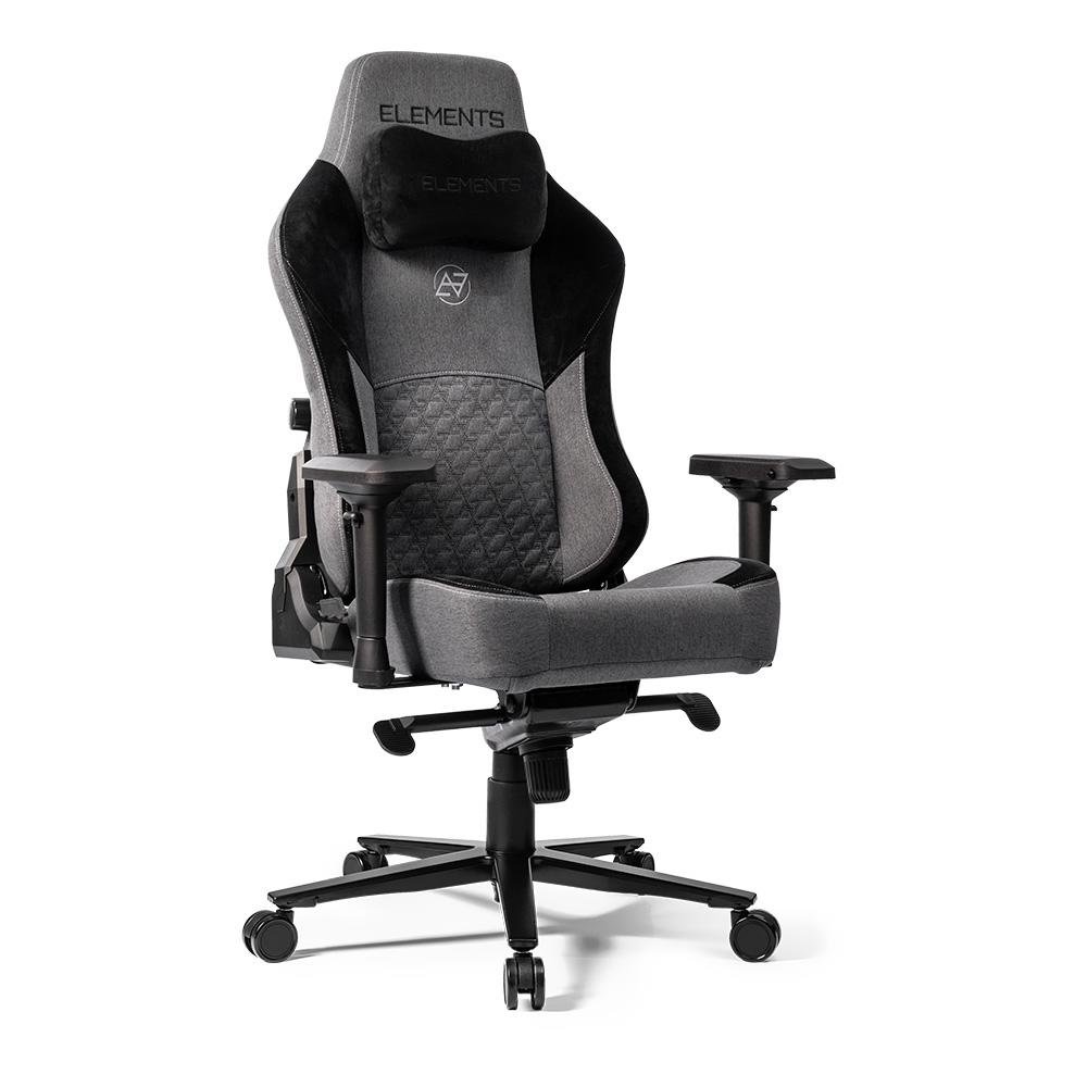 Cadeira Gamer Elements Lunari Fearless, Até 140kg, Reclinável, Com Almofada, Cilindro de Gás, Classe 4, Cinza