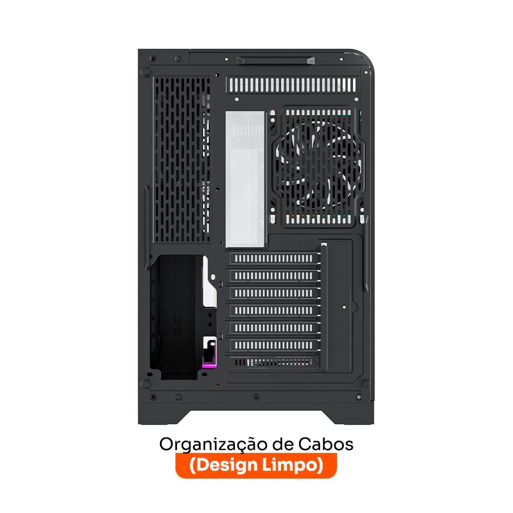 Imagem 3 de 8 do produto Gabinete Gamer Husky Dome 700, 7 Fans ARGB, Vidro Temperado Frontal/Lateral, Water Cooler 360mm, ATX/M-ATX, USB 3.0 - HGN700PT