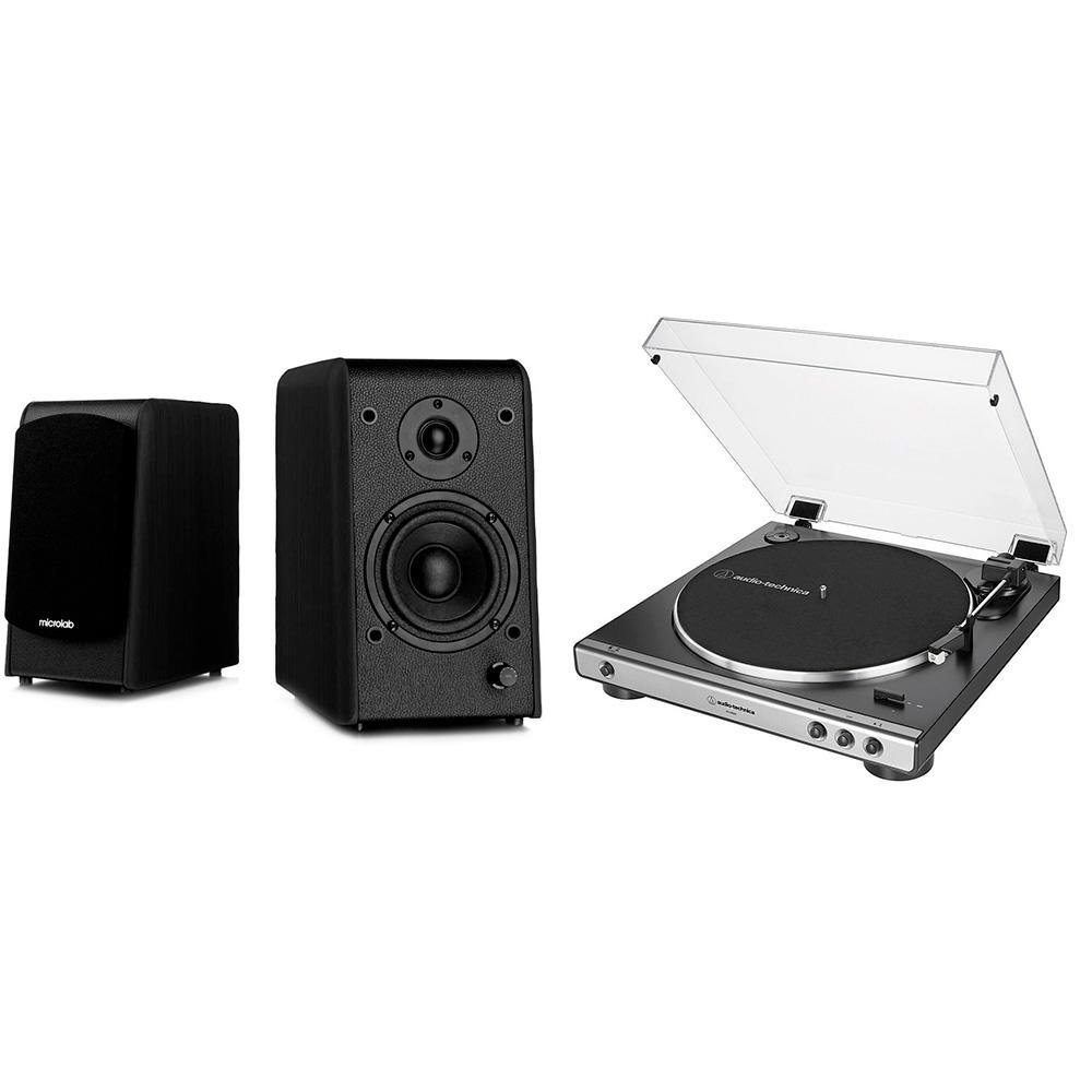 Toca Discos Audio-Technica+Caixa Microlab | KaBuM!