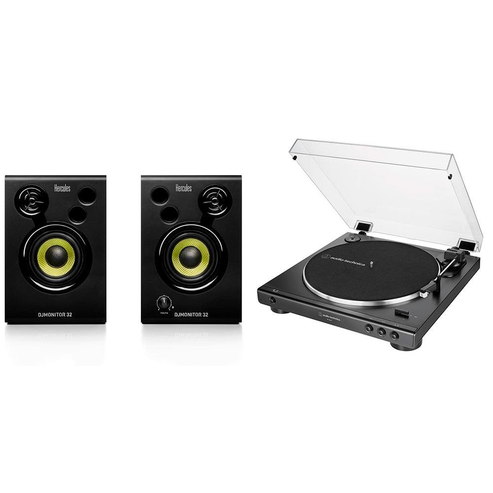 Toca Discos Audio-Technica Caixa de Som KaBuM!