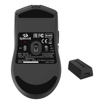 Mouse Gamer Sem Fio Redragon King 4K Pro, Wireless, 26000 DPI, 7 Botões, Preto - M916-PRO-4K