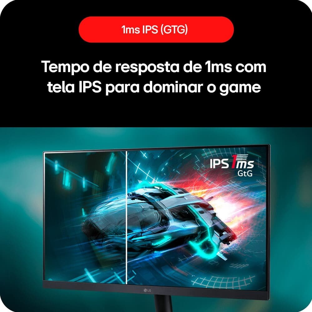 Monitor Gamer LG UltraGear 27", FHD, 180Hz, 1ms, IPS, DP e HDMI, HDR10, FreeSync, G-Sync - 27GS60F-B Monitor Gamer LG UltraGear 27", FHD, 180Hz, 1ms, IPS, DP e HDMI, HDR10, FreeSync, G-Sync - 27GS60F-B