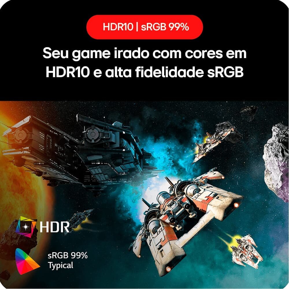 Monitor Gamer LG UltraGear 27", FHD, 180Hz, 1ms, IPS, DP e HDMI, HDR10, FreeSync, G-Sync - 27GS60F-B Monitor Gamer LG UltraGear 27", FHD, 180Hz, 1ms, IPS, DP e HDMI, HDR10, FreeSync, G-Sync - 27GS60F-B