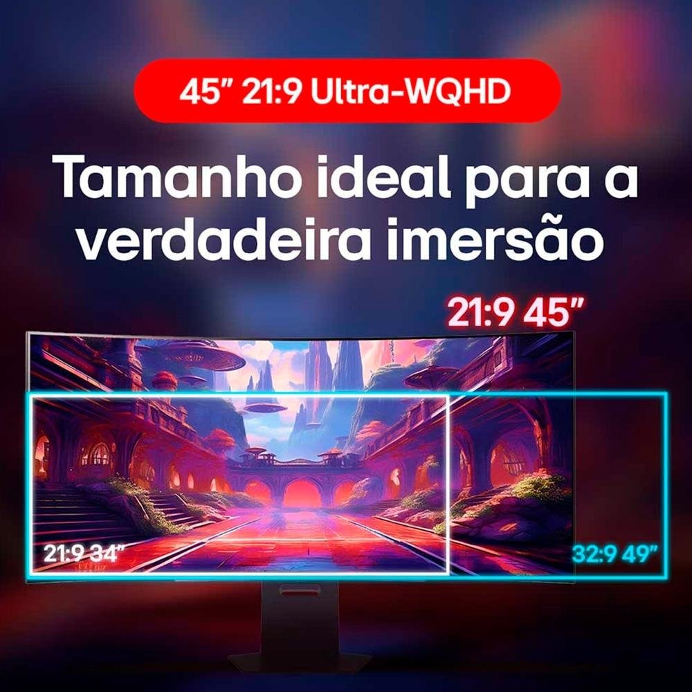 "Monitor Gamer Curvo LG UltraGear OLED 45"", 2K QHD, 240Hz, 0.03ms, FreeSync Premium Pro, G-Sync, HDR400  - 45GS95QE" - view 5