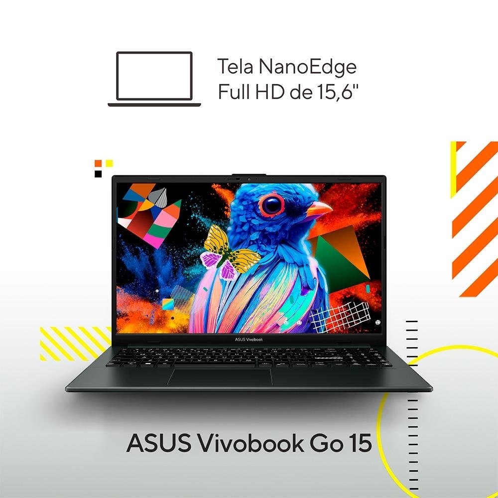 "Notebook ASUS VivoBook Go 15 E1504FA, AMD Ryzen 5 7520U, 8GB RAM, 512GB SSD, Tela 15.6"" FHD, KeepOS, Preto - E1504FA-NJ732" - view 4