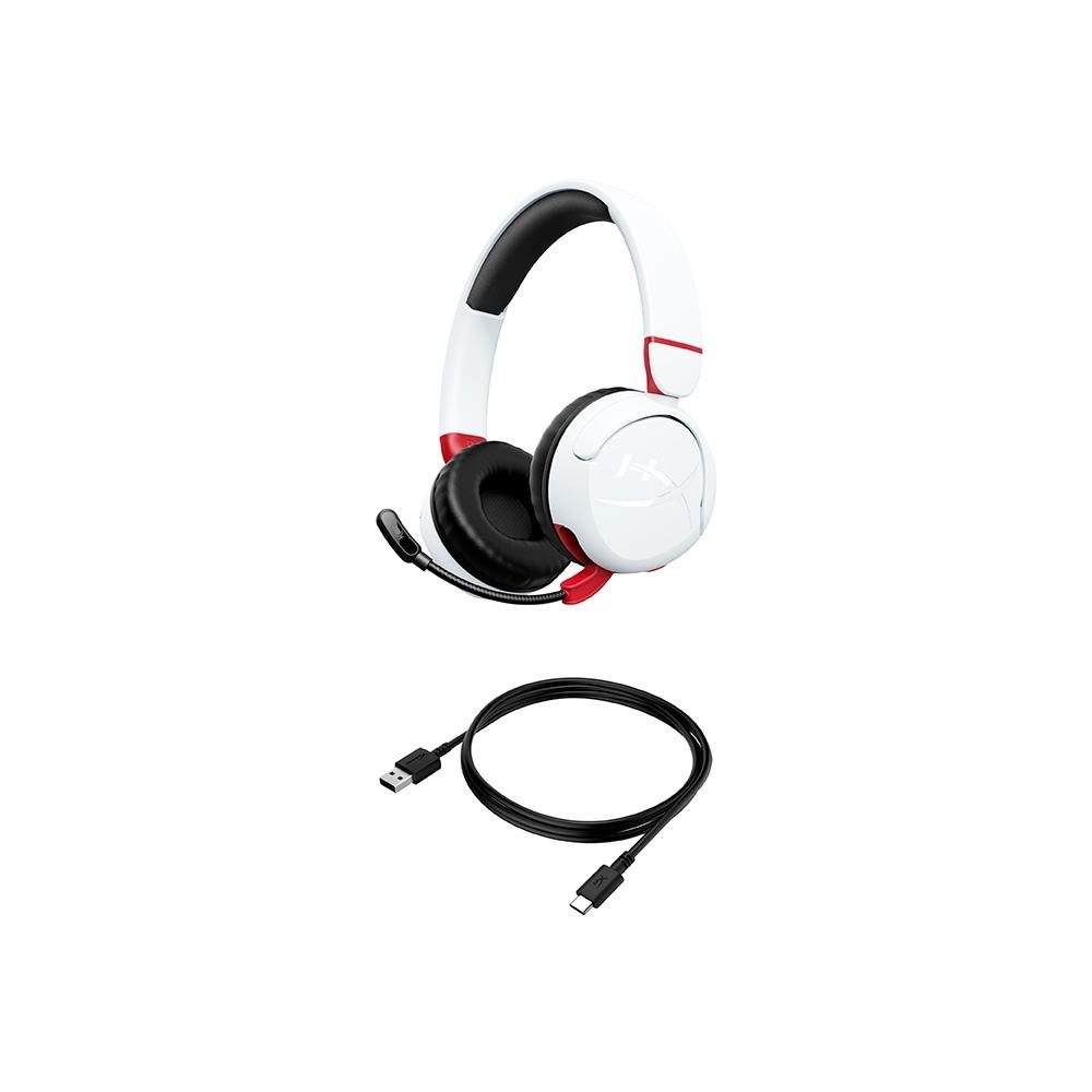 Headset Gamer Infantil Sem Fio HyperX Cloud Mini Bluetooth, Limitador de Volume, Branco - 7G8F2AA - view 4