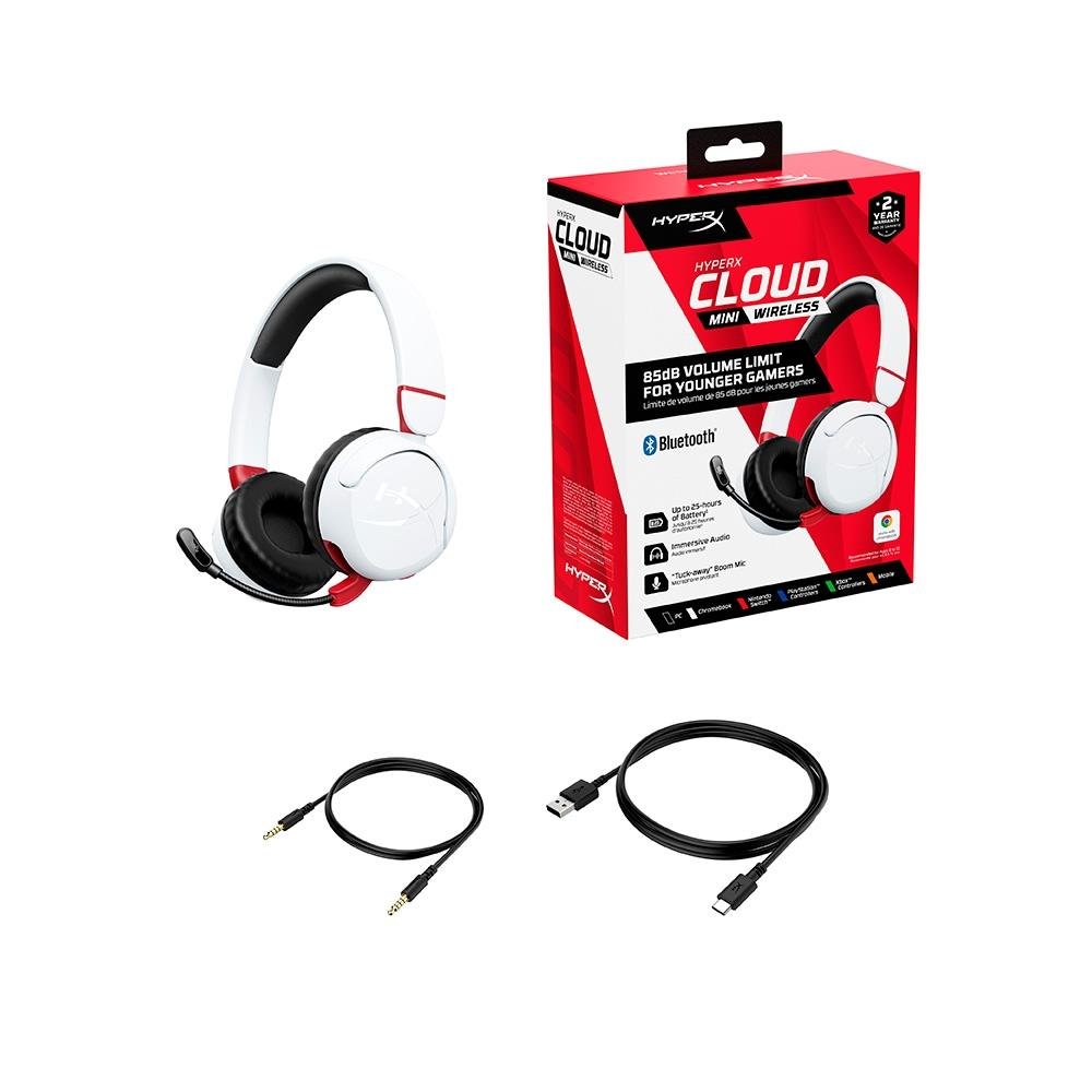Headset Gamer Infantil Sem Fio HyperX Cloud Mini Bluetooth, Limitador de Volume, Branco - 7G8F2AA - view 5