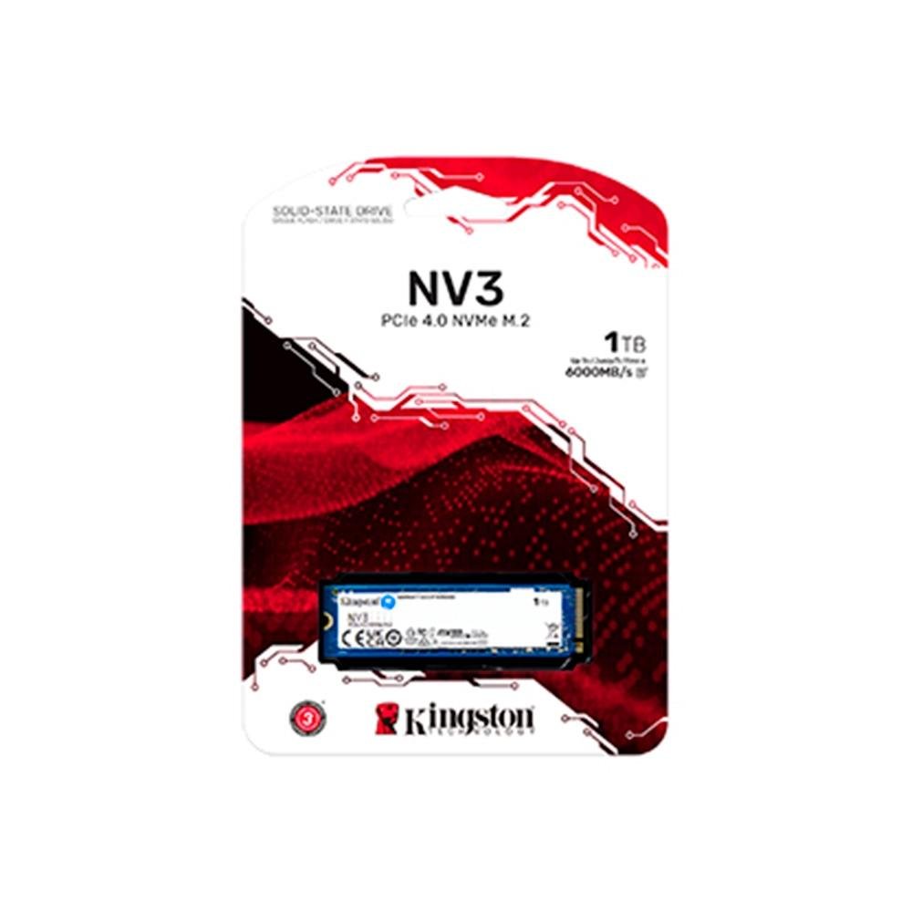 SSD Kingston NV3, 1 TB, M.2 2280, PCIe 4.0 x4, NVMe, Leitura: 6000 MB/s, Gravação: 4000 MB/s, Azul - SNV3S/1000G - view 3