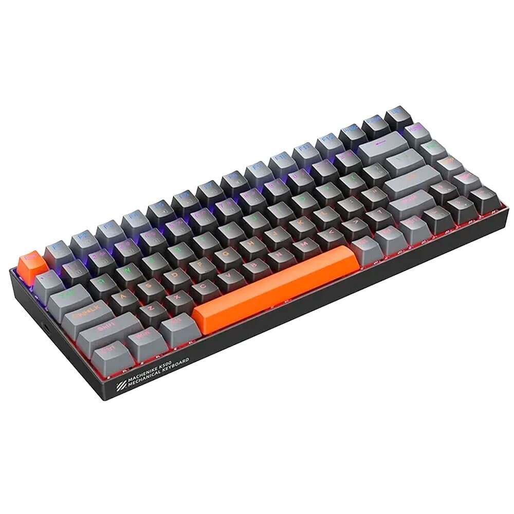 Teclado Mecânico Gamer Machenike K500A-B84, RGB, Switch HUANO BROWN, 75% TKL, Hot-Swappable, Cinza Escuro e Laranja - K500A-B84 LG HRD EN Teclado Mecânico Gamer Machenike K500A-B84, RGB, Switch HUANO BROWN, 75% TKL, Hot-Swappable, Cinza Escuro e Laranja - K500A-B84 LG HRD EN