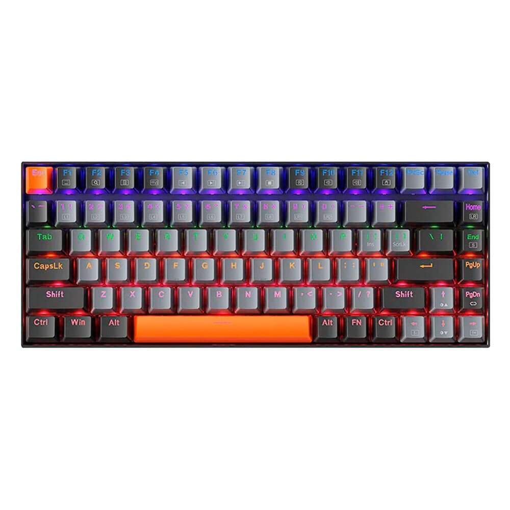 Teclado Mecânico Gamer Machenike K500A-B84, RGB, Switch HUANO BROWN, 75% TKL, Hot-Swappable, Cinza Escuro e Laranja - K500A-B84 LG HRD EN Teclado Mecânico Gamer Machenike K500A-B84, RGB, Switch HUANO BROWN, 75% TKL, Hot-Swappable, Cinza Escuro e Laranja - K500A-B84 LG HRD EN