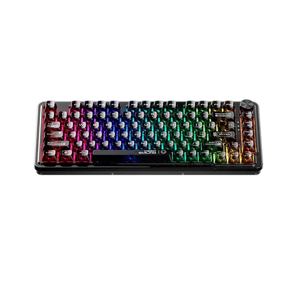 Imagem 3 de 3 do produto Teclado Mecânico Gamer Machenike K500f-B81 CRYSTAL, 75%, Switch Crystal Tátil Hot-Swappable, Gasket, RGB, Preto Transparente - K500F-B81 BK BY