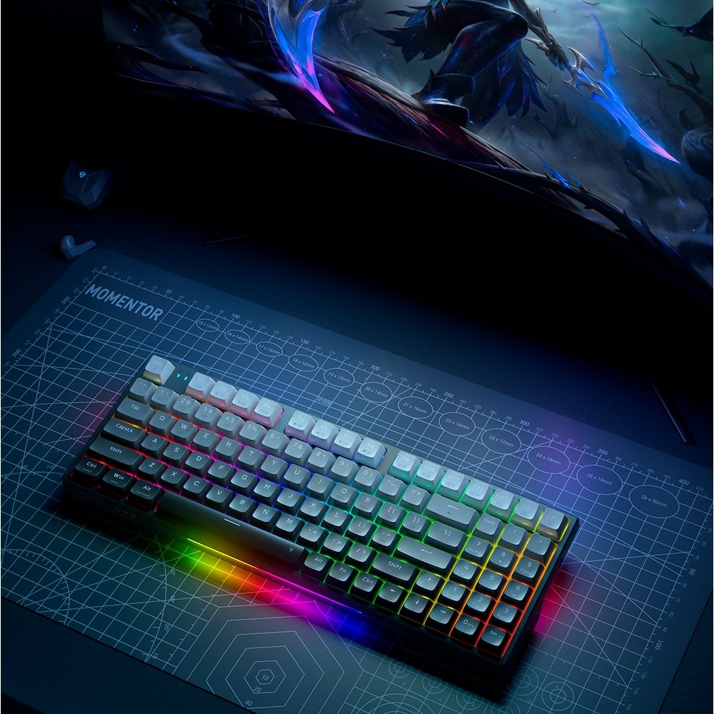 Teclado Mecânico Gamer Machenike K500F-B94W, RGB Switch GR Silver, Tri-Mode Gasket Mount 96%, Cinza - JJ02G300E - view 5