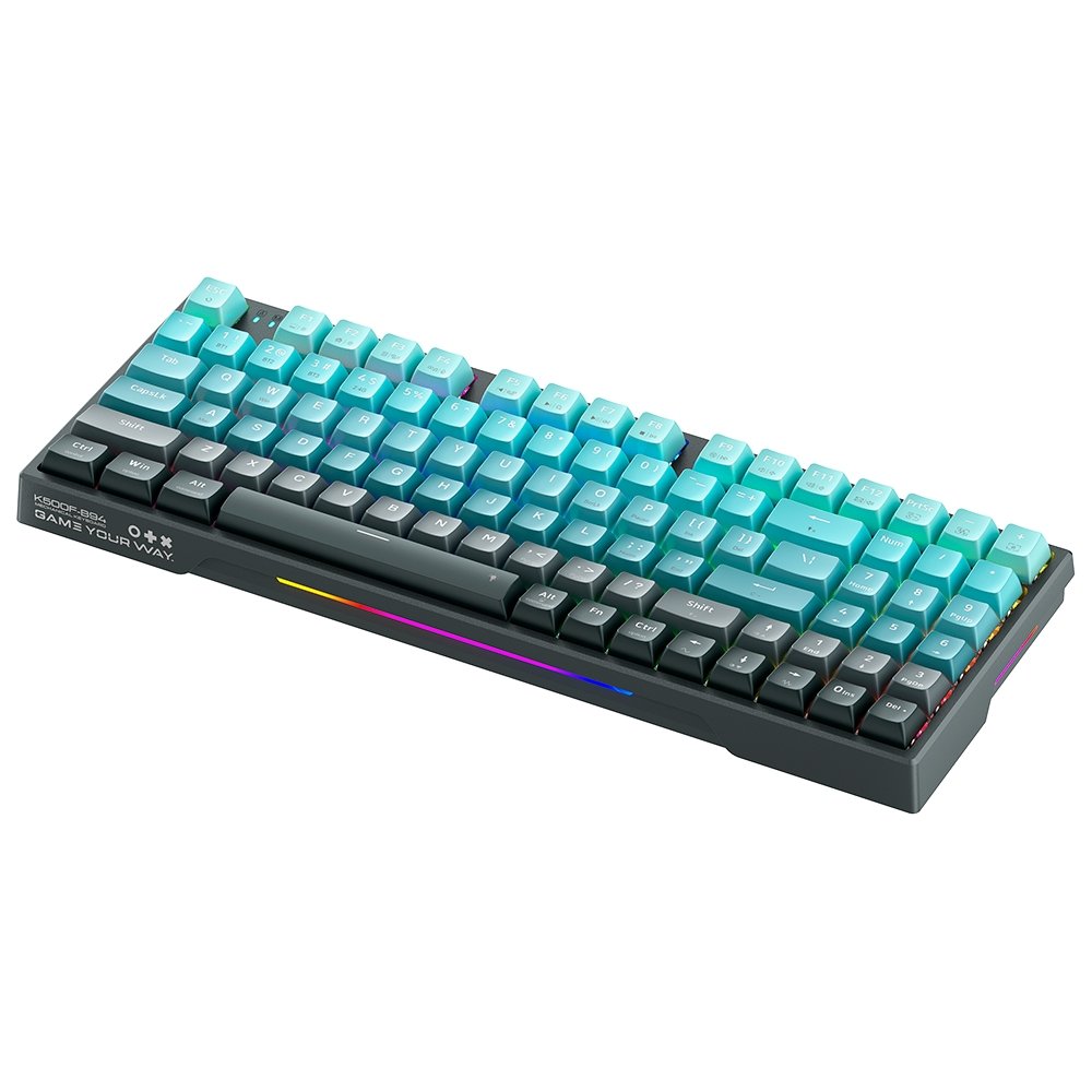 Teclado Mecânico Gamer Machenike K500F-B94W, RGB Switch GR Silver, Tri-Mode Gasket Mount 96%, Verde - JJ02GZ00D - view 2