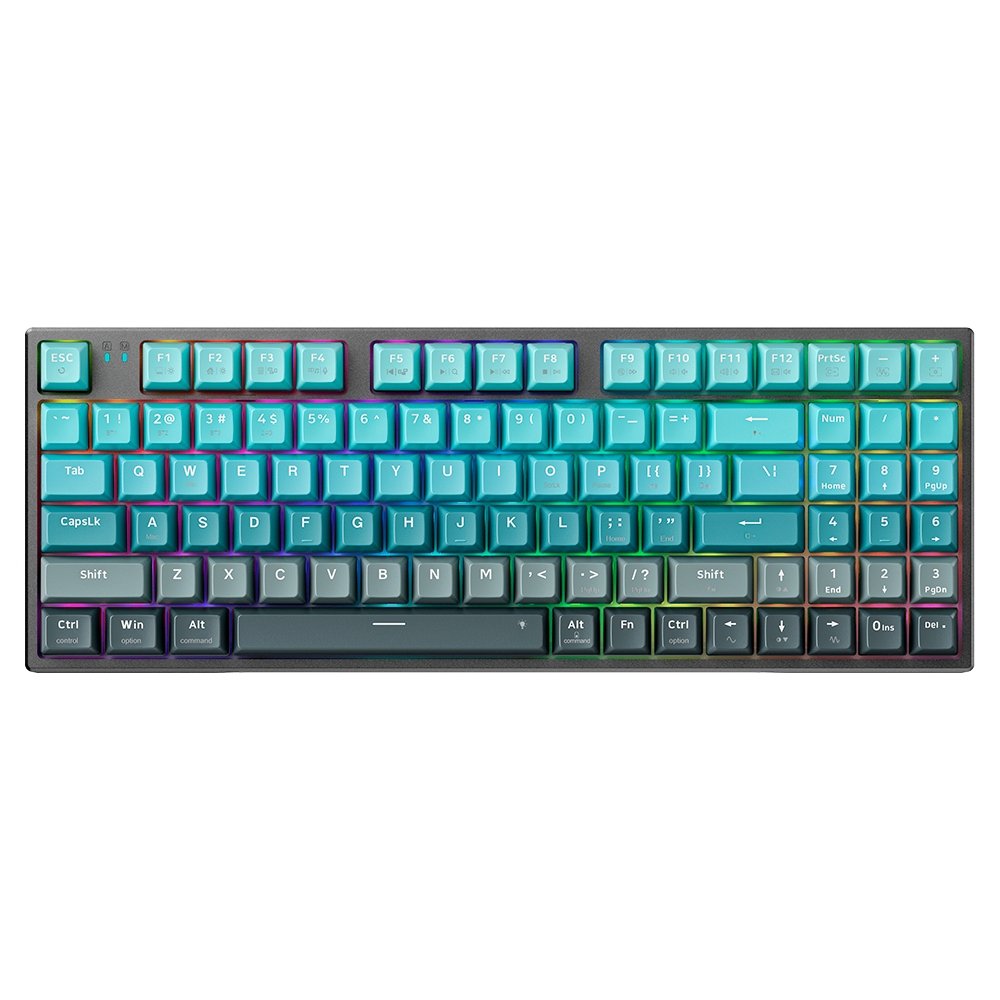 Teclado Mecânico Gamer Machenike K500F-B94W, RGB Switch GR Silver, Tri-Mode Gasket Mount 96%, Verde - JJ02GZ00D - view 3