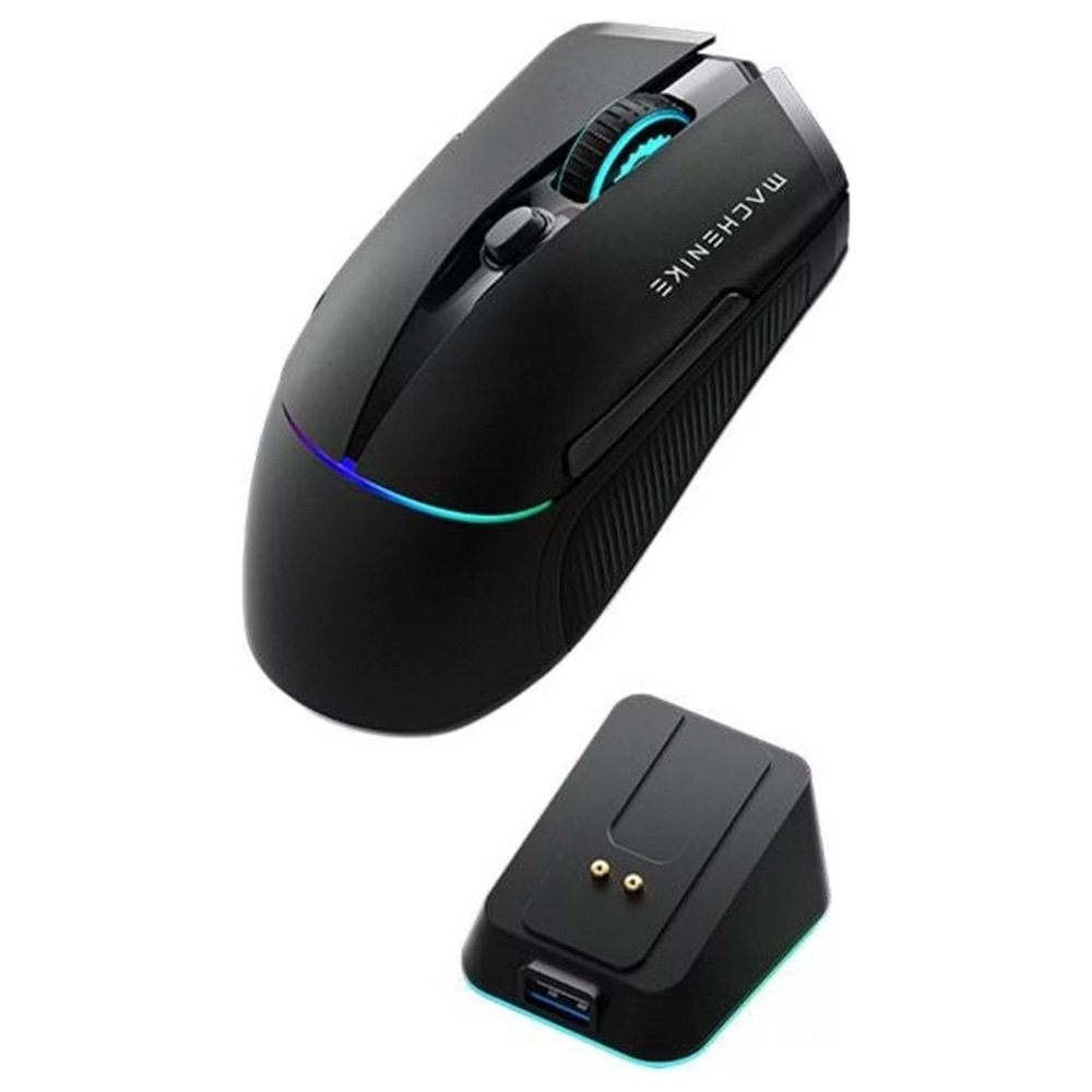 Mouse gamer Machenike L8 pro, RGB, Support 8K, 2.4GHz Wireles + DOCK RGB, Carregamento Sem Fio, Preto - JJ02G3006