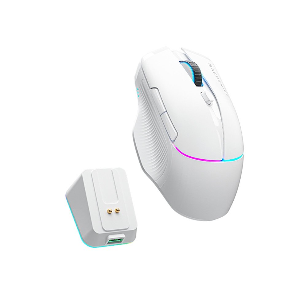 Imagem 2 de 10 do produto Mouse Gamer Machenike L8 Pro, RGB, Support 8K, 2.4GHz Wireles + DOCK RGB, Carregamento Sem Fio, Branco - JJ02G3006