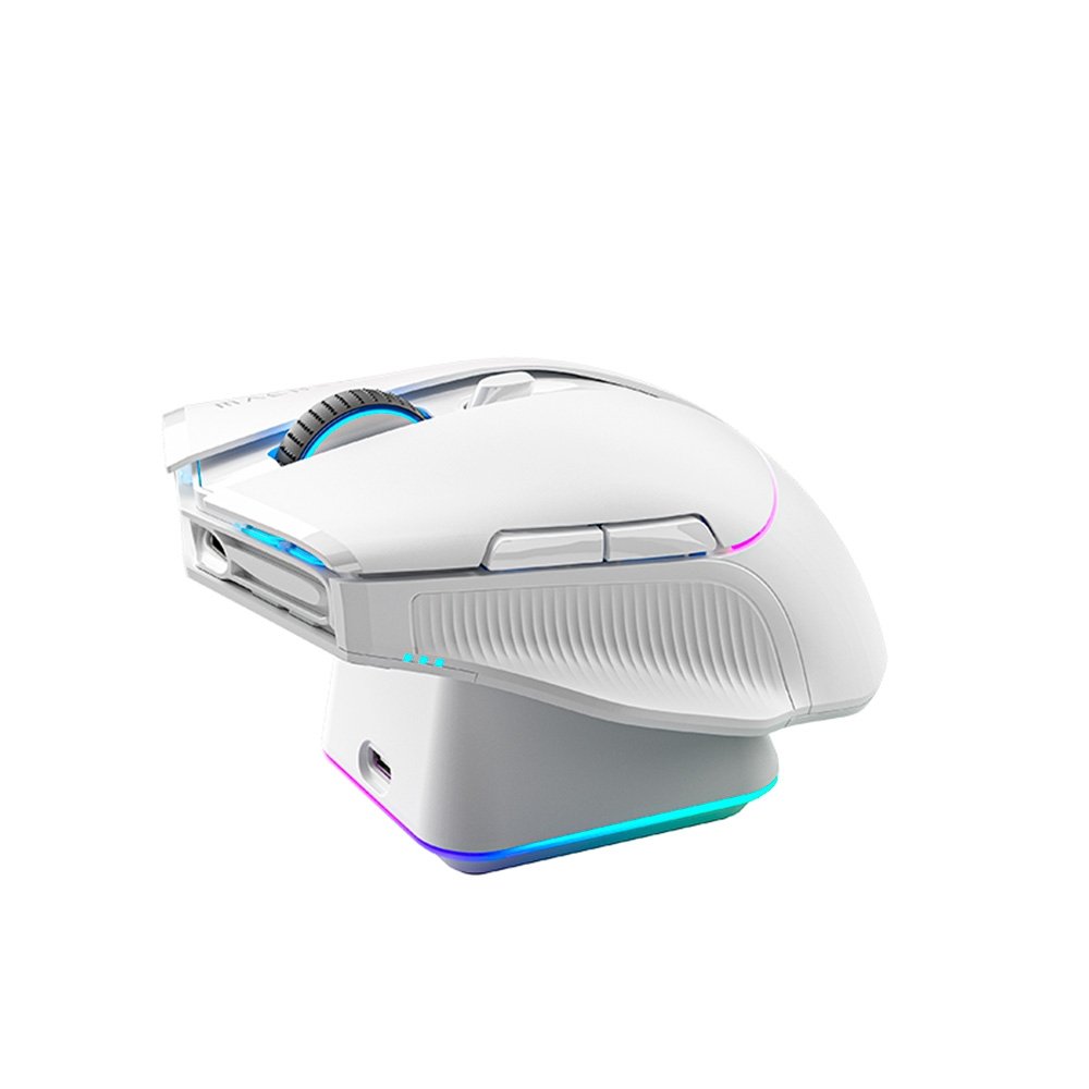 Imagem 3 de 10 do produto Mouse Gamer Machenike L8 Pro, RGB, Support 8K, 2.4GHz Wireles + DOCK RGB, Carregamento Sem Fio, Branco - JJ02G3006