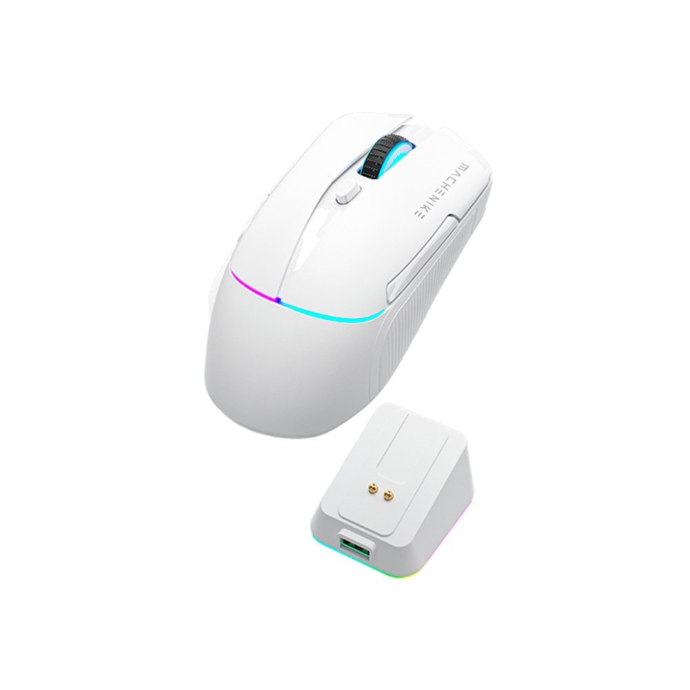 Imagem 8 de 10 do produto Mouse Gamer Machenike L8 Pro, RGB, Support 8K, 2.4GHz Wireles + DOCK RGB, Carregamento Sem Fio, Branco - JJ02G3006