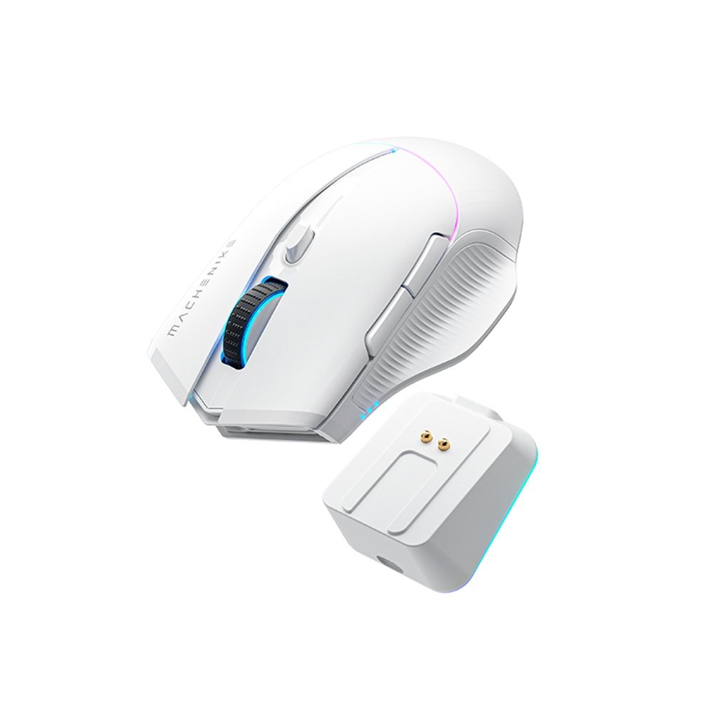 Imagem 9 de 10 do produto Mouse Gamer Machenike L8 Pro, RGB, Support 8K, 2.4GHz Wireles + DOCK RGB, Carregamento Sem Fio, Branco - JJ02G3006