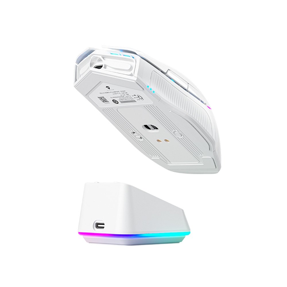 Imagem 10 de 10 do produto Mouse Gamer Machenike L8 Pro, RGB, Support 8K, 2.4GHz Wireles + DOCK RGB, Carregamento Sem Fio, Branco - JJ02G3006