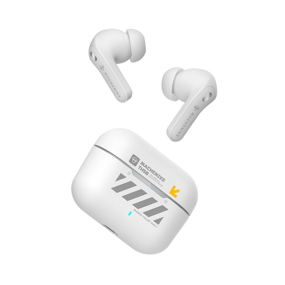 Fone Gamer TWS Gamer Machenike TH50, Bluetooth 5.4, Latência 40ms, ANC+ENC, Branco - TH50 Fone Gamer TWS Gamer Machenike TH50, Bluetooth 5.4, Latência 40ms, ANC+ENC, Branco - TH50