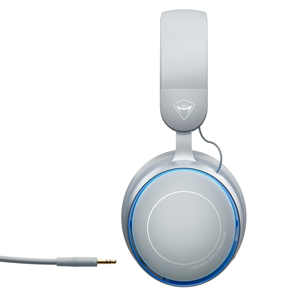 Imagem 5 de 6 do produto Headset Gamer Machenike GX60 Bluetooth 5.4, Som Surround 7.1, Drivers 53mm, Wireless 2.4Ghz 15ms, ANC -48dB, Bateria 98hrs, LED Azul Gelo - Cinza