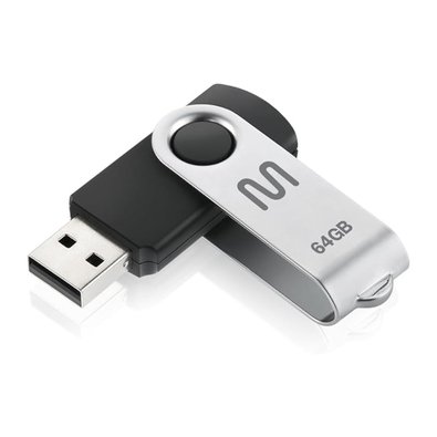 Pen Drive 64GB Multi Twist, USB 2.0, Preto e Prata - PD590
