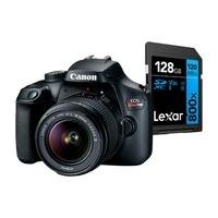 Kit Câmera Digital Canon EOS Rebel T100 Com Lente EF-S 18-55mm f/3.5-5.6 III + Cartão de Memória Lexar Blue 256GB KCC20020 Menor preço em Kit Câmera Digital Canon EOS Rebel T100 Com Lente EF-S 18-55mm f/3.5-5.6 III + Cartão de Memória Lexar Blue 256GB KCC20020
