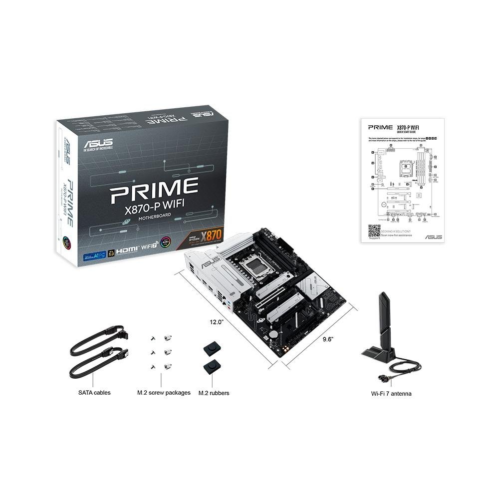 Imagem 6 de 6 do produto Placa Mãe Asus PRIME X870-P WIFI, AMD AM5, DDR5, WiFi 7, Preto  - 90MB1IS0-M0EAY0