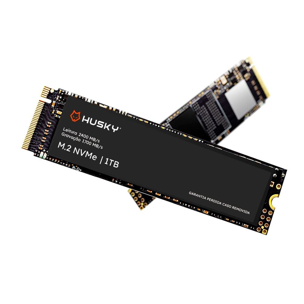 SSD PCIe Husky ThunderBoost, 1TB, M.2 NVMe, Leitura 2400MB/s, Gravação 1700MB/s, Preto - HSSD0021000 SSD PCIe Husky ThunderBoost, 1TB, M.2 NVMe, Leitura 2400MB/s, Gravação 1700MB/s, Preto - HSSD0021000