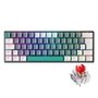 Teclado Mecânico Gamer Machenike K500-B61, RGB Switch Red, HotSwap, C/Fio, PT-BR, Cinza e Branco
