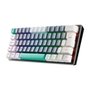 Teclado Mecânico Gamer Machenike K500-B61, RGB Switch Red, HotSwap, C/Fio, PT-BR, Cinza e Branco