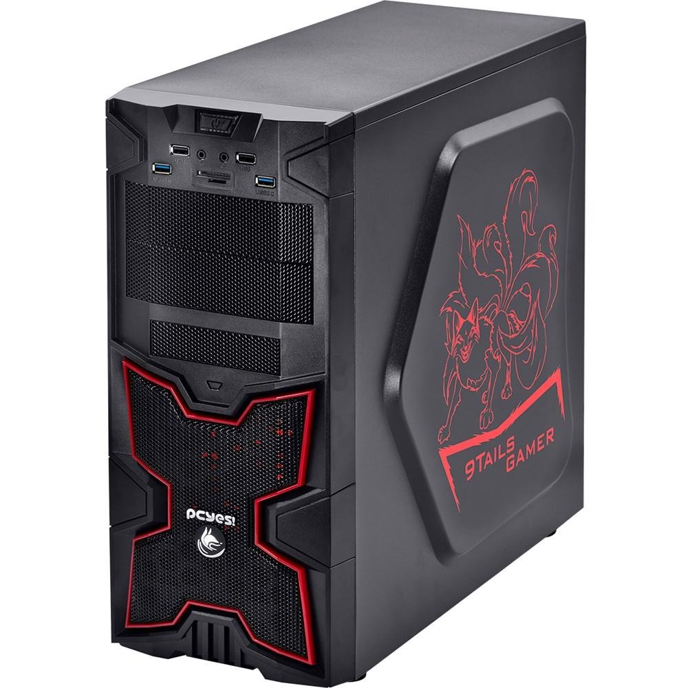 Imagem 5 de 8 do produto Gabinete PcYes Mid Tower Fox Vermelho sem Fonte 22600