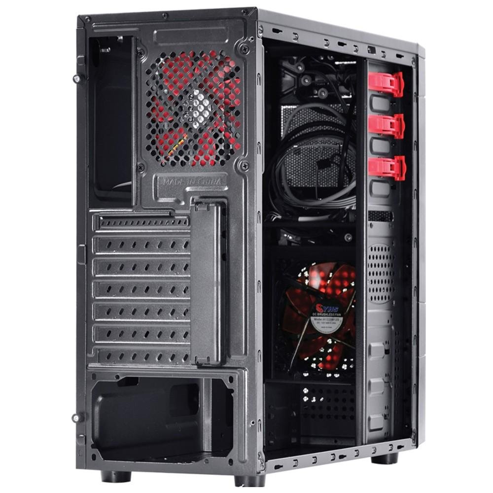 Imagem 2 de 8 do produto Gabinete PcYes Mid Tower Fox Vermelho sem Fonte 22600